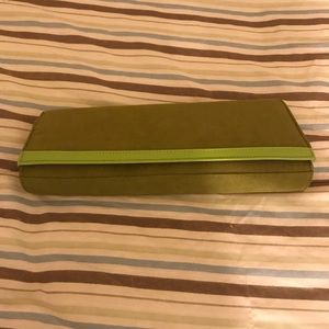 Lady Rose olive green and neon green clutch